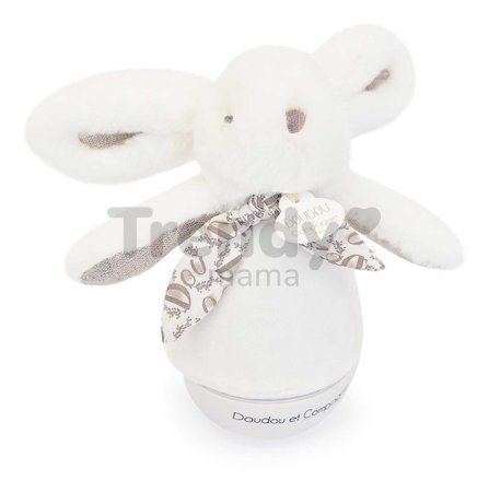 Plyšový zajačik Musical Night Light White Doudou et Compagnie s hudbou bielym šumom a svetlom biely 16 cm od 0 mes
