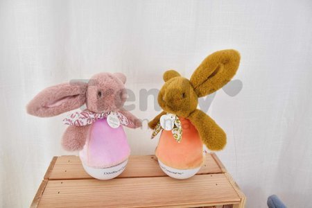 Plyšový zajačik Musical Night Light Pink Doudou et Compagnie s hudbou bielym šumom a svetlom ružový 16 cm od 0 mes