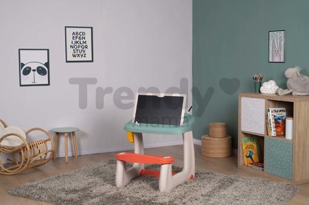 Lavica na kreslenie a magnetky Little Pupils Desk Smoby s obojstrannou tabuľou a úložným priestorom s 80 doplnkami