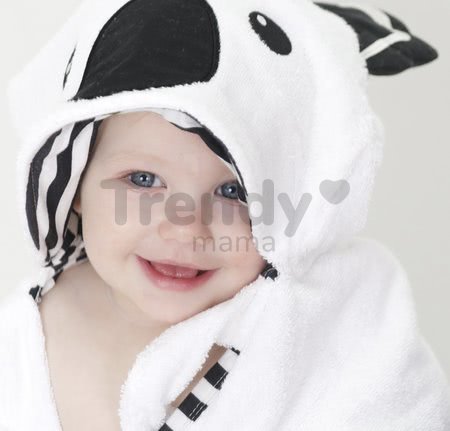 Osuška pre najmenších Koala Bamboo toTs-smarTrike Black&White s kapucňou 100% jemný bambus a bavlna od 0 mesiacov