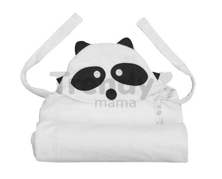 Osuška pre najmenších Medvedík čistotný Bamboo toTs-smarTrike Black&White s kapucňou jemný bambus a bavlna od 0 mesiacov