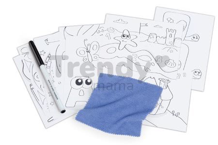 Lavica na kreslenie Magic Desk Smoby Kresli a zmaž s odkladacím priestorom a doplnkami od 2 rokov ružová