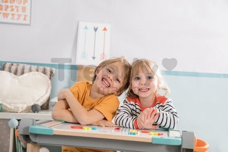 Lavica na písanie a kreslenie Modulo Space Desk Smoby magnetická/na kriedu obojstranná skladacia s 80 doplnkami