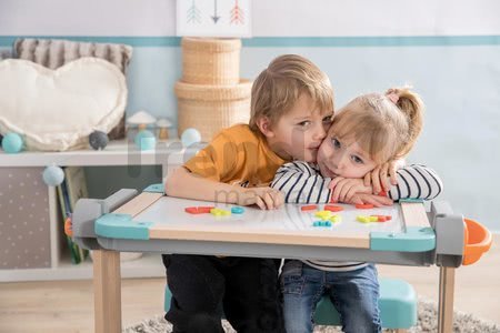 Lavica na písanie a kreslenie Modulo Space Desk Smoby magnetická/na kriedu obojstranná skladacia s 80 doplnkami