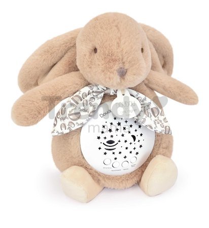 Plyšový zajačik Musical Night Light Star Projector Sand Beige Doudou et Compagnie so svetlom hudbou a bielym šumom béžový 19 cm od 0 mes