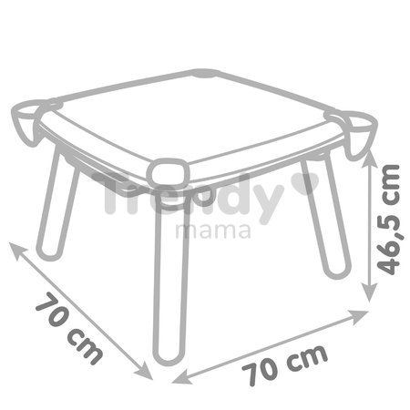 Kreatívny stôl pre deti na kreslenie Kid Creative Table Smoby s 3 odkladacími priestormi 11 doplnkov s fixkami a obrázkami 70*70*47 cm od 24 mes