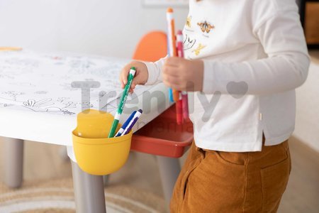 Kreatívny stôl pre deti na kreslenie Kid Creative Table Smoby s 3 odkladacími priestormi 11 doplnkov s fixkami a obrázkami 70*70*47 cm od 24 mes