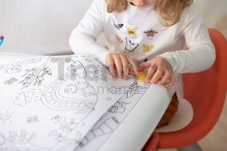 Kreatívny stôl pre deti na kreslenie Kid Creative Table Smoby s 3 odkladacími priestormi 11 doplnkov s fixkami a obrázkami 70*70*47 cm od 24 mes