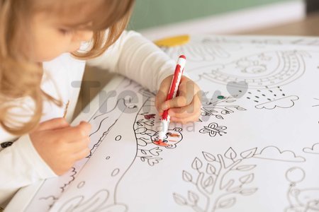 Kreatívny stôl pre deti na kreslenie Kid Creative Table Smoby s 3 odkladacími priestormi 11 doplnkov s fixkami a obrázkami 70*70*47 cm od 24 mes