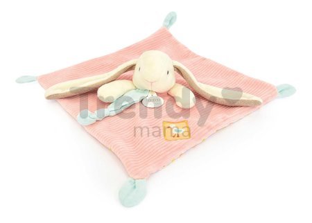 Plyšový zajačik na maznanie Lapin Ciboulette Flat Comforter Doudou et Compagnie v darčekovom balení 27 cm od 0 mes