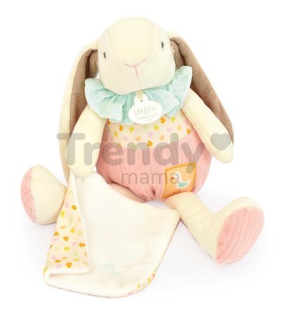 Plyšový zajačik s handričkou na maznanie Lapin Ciboulette Doudou et Compagnie v darčekovom balení 28 cm od 0 mes
