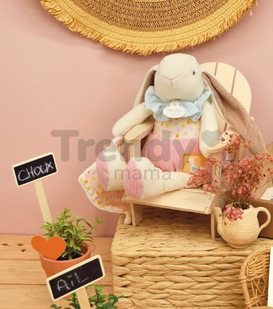 Plyšový zajačik s handričkou na maznanie Lapin Ciboulette Doudou et Compagnie v darčekovom balení 28 cm od 0 mes