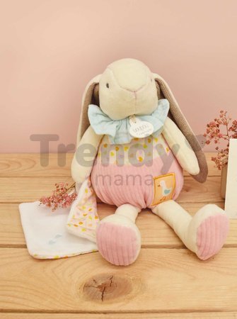 Plyšový zajačik s handričkou na maznanie Lapin Ciboulette Doudou et Compagnie v darčekovom balení 28 cm od 0 mes