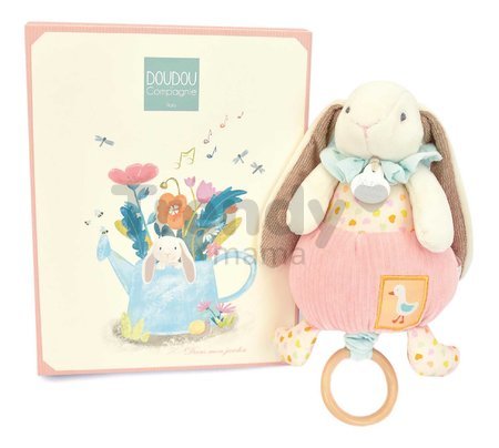 Plyšový zajačik s melódiou Lapin Ciboulette Music Box Doudou et Compagnie v darčekovom balení 20 cm od 0 mes