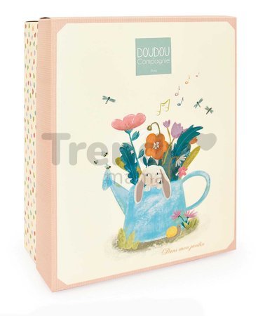 Plyšový zajačik s melódiou Lapin Ciboulette Music Box Doudou et Compagnie v darčekovom balení 20 cm od 0 mes