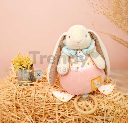 Plyšový zajačik s melódiou Lapin Ciboulette Music Box Doudou et Compagnie v darčekovom balení 20 cm od 0 mes
