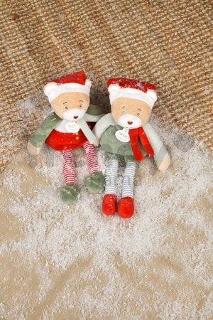 Plyšový elf medvedík Prankster Elf Party Favor Doudou et Compagnie s domčekom 27 cm od 0 mes