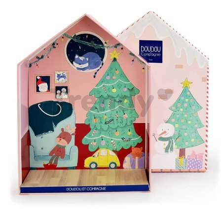 Plyšový elf medvedík Prankster Elf Cinnamon Doudou et Compagnie s domčekom 27 cm od 0 mes