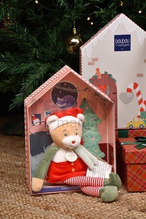 Plyšový elf medvedík Prankster Elf Cinnamon Doudou et Compagnie s domčekom 27 cm od 0 mes