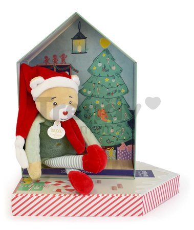 Plyšový elf medvedík Prankster Elf Party Favor Doudou et Compagnie s domčekom 27 cm od 0 mes