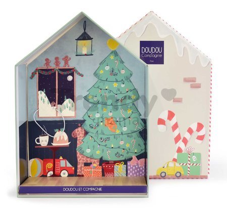 Plyšový elf medvedík Prankster Elf Party Favor Doudou et Compagnie s domčekom 27 cm od 0 mes