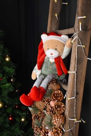 Plyšový elf medvedík Prankster Elf Party Favor Doudou et Compagnie s vianočným motívom 40 cm od 0 mes