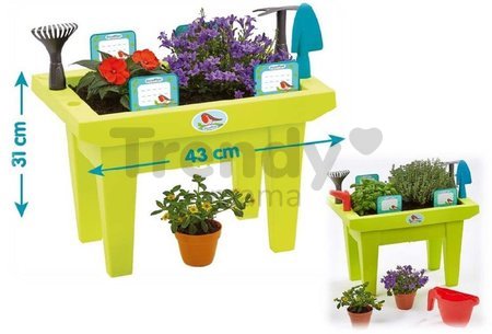 Stôl pre záhradníka The Flower Box Garden&Seasons Écoiffier s náradím a doplnkami od 18 mes