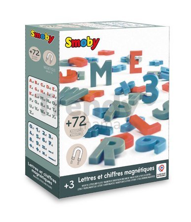 Magnetické písmenká ABC a Čísla Magnetic Letters&Numbers Smoby so znakmi dvojfarebné 72 kusov