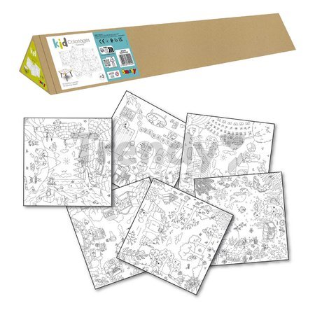 Veľkoformátové obrázky na vyfarbovanie Kid Colouring Smoby 10 kusov kompatibilné so stolom Kid Creative Table 51*51 cm od 24 mes