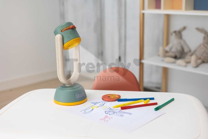Kreslenie so svetelným projektorom Drawing Light Smoby s 3 modulmi s nastaviteľnou hĺbkou ostrosti 192 ilustračných vzorov od 4 rokov