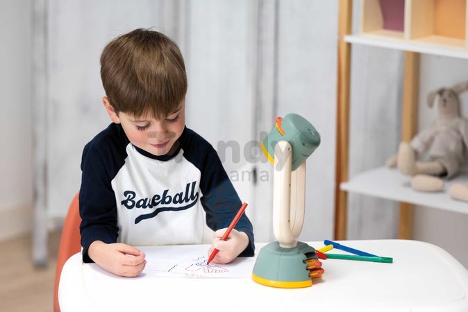 Kreslenie so svetelným projektorom Drawing Light Smoby s 3 modulmi s nastaviteľnou hĺbkou ostrosti 192 ilustračných vzorov od 4 rokov
