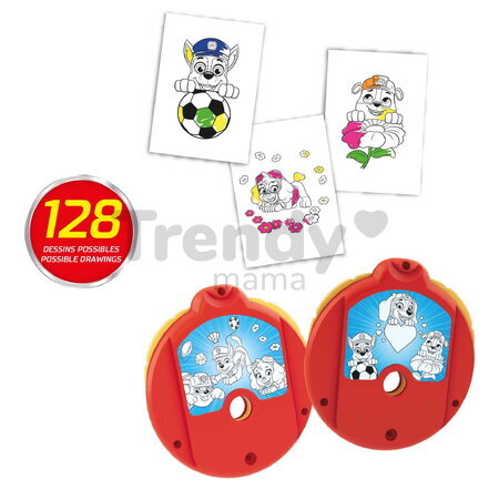 Kreslenie so svetelným projektorom Paw Patrol Drawing Projector Smoby s 2 modulmi s nastaviteľnou hĺbkou ostrosti 128 doplnkov od 4 rokov