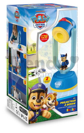 Kreslenie so svetelným projektorom Paw Patrol Drawing Projector Smoby s 2 modulmi s nastaviteľnou hĺbkou ostrosti 128 doplnkov od 4 rokov