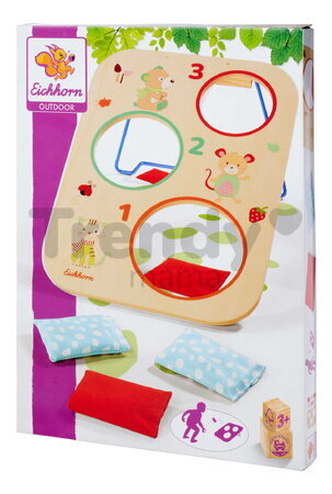 Drevená hra hádzanie vreciek na terč Outdoor Throwing Game Eichhorn 6 vrecúšok pre 1-2 hráčov