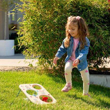Drevená hra hádzanie vreciek na terč Outdoor Throwing Game Eichhorn 6 vrecúšok pre 1-2 hráčov