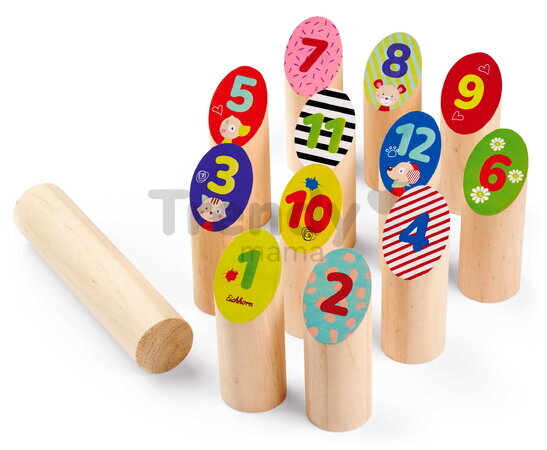 Drevená hra s hádzaním kolíkov Throwing Game Sticks Outdoor Eichhorn 13 kolíkov s priemerom 45 mm od 3 rokov EH4464