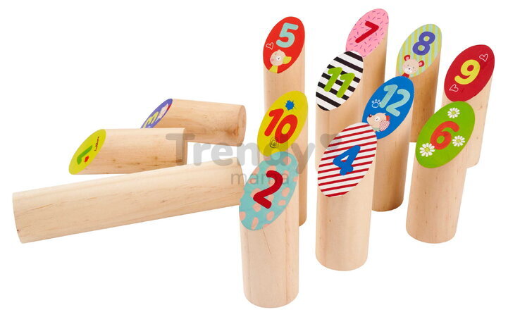 Drevená hra s hádzaním kolíkov Throwing Game Sticks Outdoor Eichhorn 13 kolíkov s priemerom 45 mm od 3 rokov EH4464
