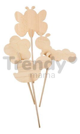 Drevené kolíky do kvetináča Outdoor Flowerpot Stickers Eichhorn 8 dielov so štetcom a farbou na vymaľovanie