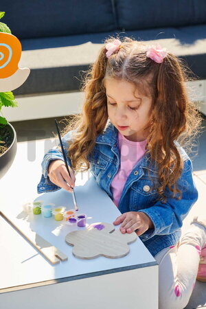 Drevené kolíky do kvetináča Outdoor Flowerpot Stickers Eichhorn 8 dielov so štetcom a farbou na vymaľovanie