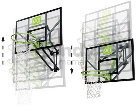 Basketbalová konštrukcia s doskou a košom Galaxy wall mount system Exit Toys oceľová uchytenie na stenu nastaviteľná výška