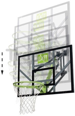 Basketbalová konštrukcia s doskou a košom Galaxy wall mount system Exit Toys oceľová uchytenie na stenu nastaviteľná výška