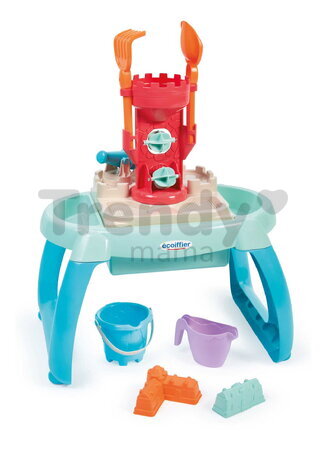 Pieskovisko stolík na vodu a piesok Sand & Water Table Écoiffier s dvojitým mlynom 9 doplnkov od 18 mes