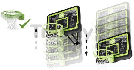 Basketbalová konštrukcia s doskou a flexibilným košom Galaxy wall mount system black edition Exit Toys oceľová uchytenie na stenu nastaviteľná výška