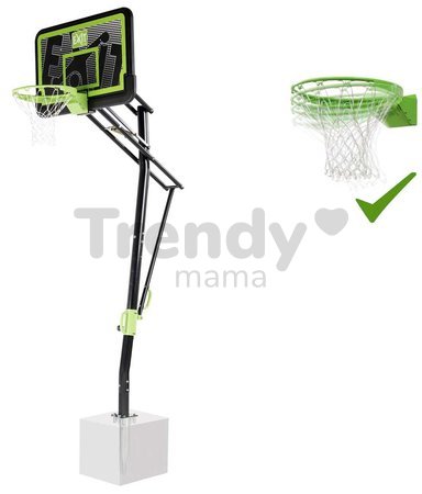 Basketbalová konštrukcia s doskou a flexibilným košom Galaxy Inground basketball black edition Exit Toys oceľová uchytenie do zeme nastaviteľná výška