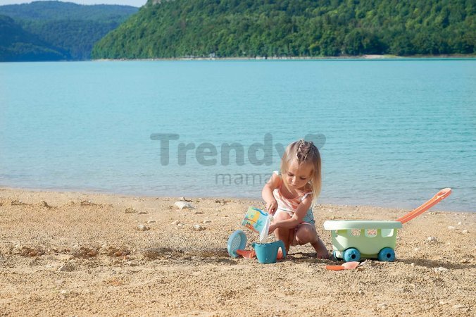 Vozík na ťahanie Garnished Dino Troley Écoiffier s vedrom a formičkami do piesku od 18 mes