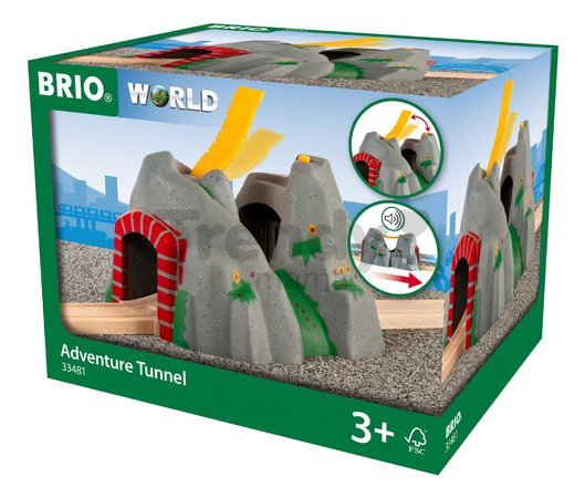 Drevený tunel so zvukmi Tunel Adventure Tunnel BRIO elektronický s mostom od 3 rokov BRIO4814