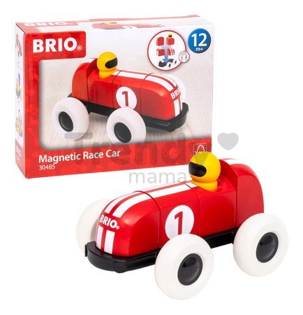 Drevená stavebnica Pretekárske autíčko Magnetic Race Car BRIO 5 magnetických dielov od 12 mes BRIO4855 