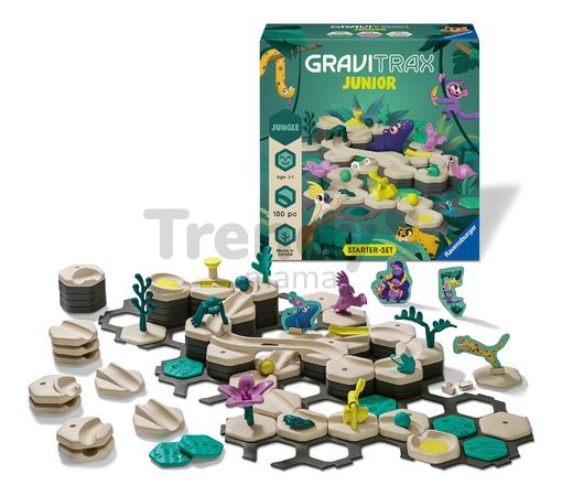 Guľôčková dráha Džungľa Štartovacia sada Starter Set Jungle Junior GraviTrax 100 dielikov s figúrkami zvieratiek