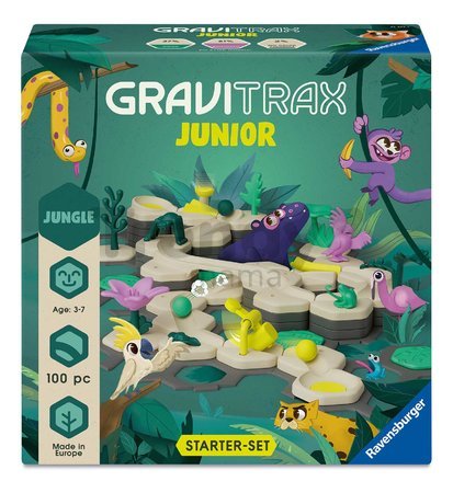 Guľôčková dráha Džungľa Štartovacia sada Starter Set Jungle Junior GraviTrax 100 dielikov s figúrkami zvieratiek