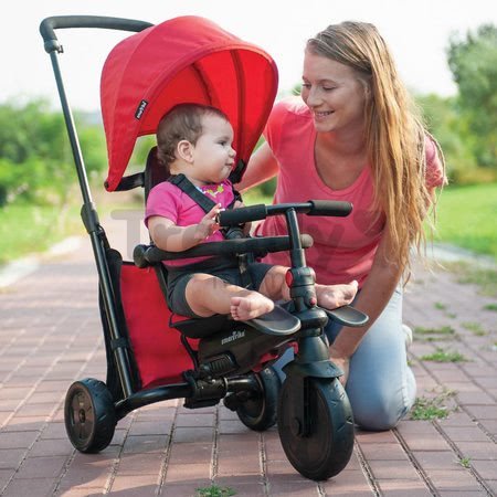 Trojkolka skladacia smarTfold 7v1 400 TouchSteering smarTrike kompaktná s EVA kolesami červená od 9 mes